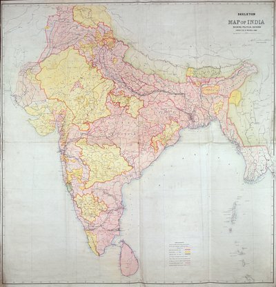 Map of India, 1865 by English School